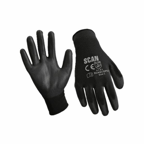 Scan Black PU Coated Gloves